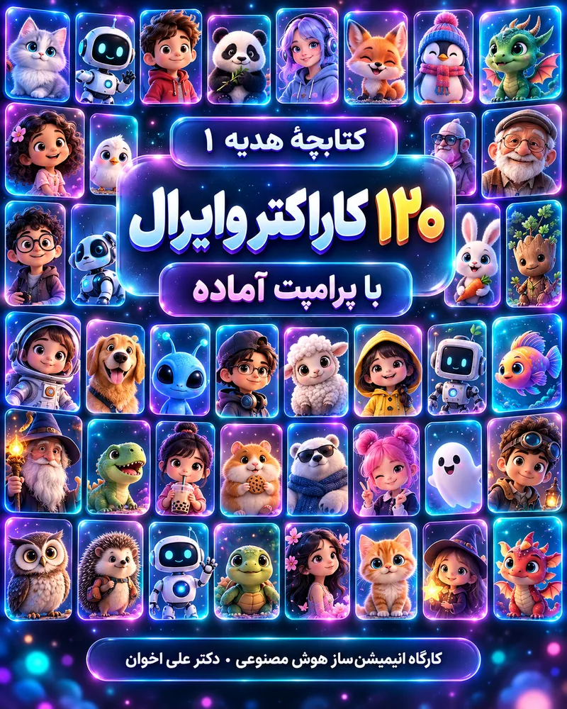 جلد کتابچه ۱۲۰ کاراکتر وایرال